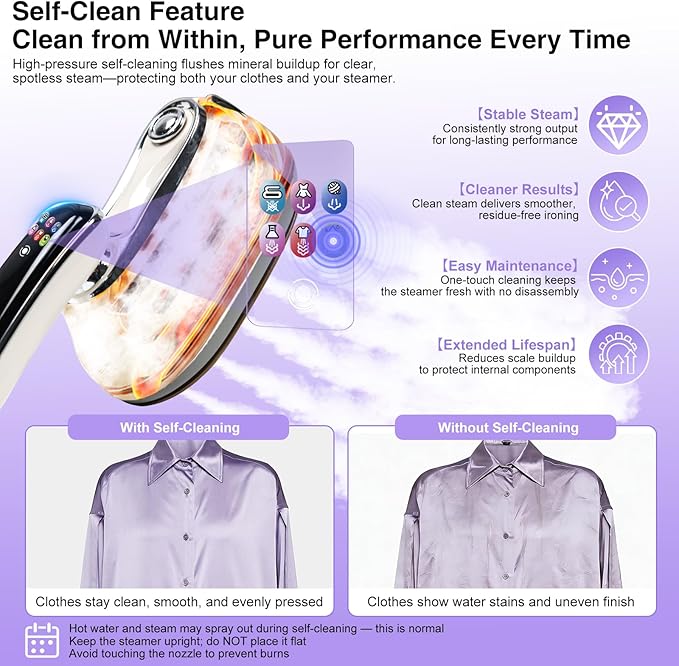 Smart Lite Handheld Garment Steamer 1200W Fast Heat-Up Intelligent Steam Control Vertical &amp Flat Ironing Compact Lightweight Clothes Steamer for Everyday and Travel Use 160ml