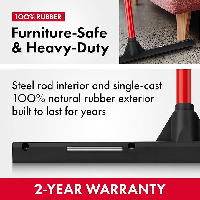 Tyroler Rubber Floor Squeegee Heavy Duty 17 Deck Squeegee Outdoor for Floors with 55 4 Part Handle Perfect Outdoor Squeegees for Patio Tiles Marble Garage Shower Window