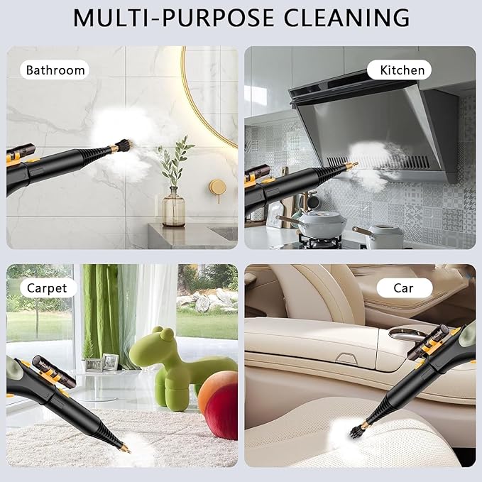 Handheld Steam Cleaner with 1000ml Tank 2500W High Pressure Steamer for Cleaning 3bar Portable Steam Cleaning