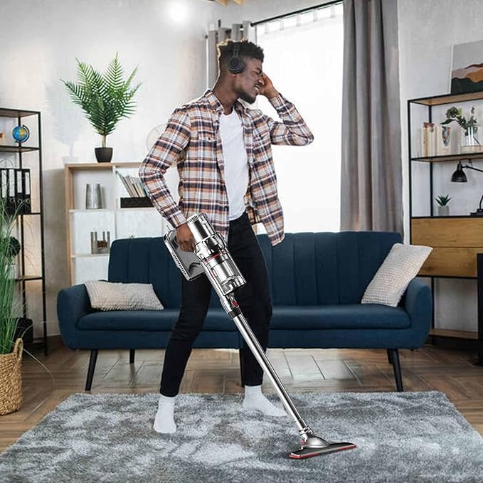 Stick Vacuum Cleaner 50 Minutes Run-Time 4 in 1 Lightweight Stick Vacuum 200W HEPA Filter for Hardwood Floors Carpet Pet Hair Car （4M line