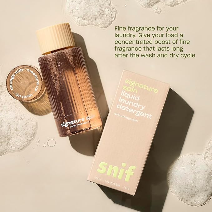 Snif Signature Spin Scent Booster Classic Clean and Crisp Scent 25 Loads Non-Irritating to Skin Clean Non-Toxic Vegan Cruelty Free 8.5oz