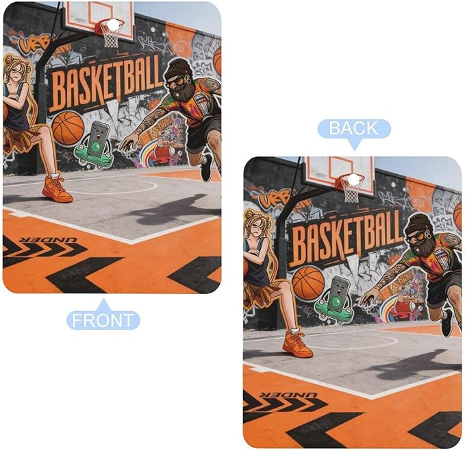 5PCS Car Air Freshener Hanging Personalized Double Sided Streetball Duel Car Fresheners Long Lasting New Cars Scents Cute Automotive Freshies for Closets Drawers (tea)