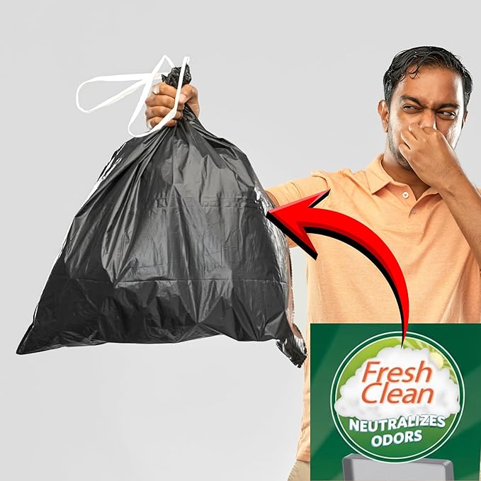 Power Flex 13-Gallon Tall Kitchen Trash Bags – 200-Count Drawstring Can Liners Fresh-Scented Heavy-Duty &amp Tear-Resistant for Kitchen Home &amp Household Waste