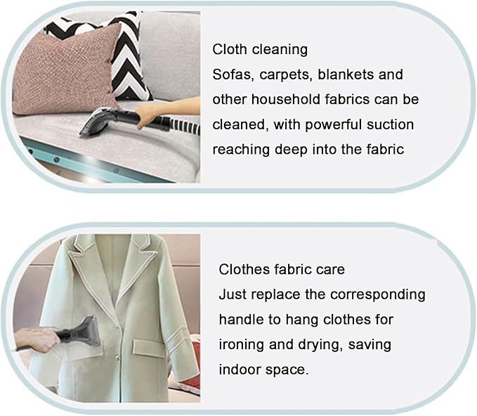 Stain Cleaneing Machine 1200W Portable Carpet Cleaner with Anti-slip Handle 13KPa Powerful Suction and Double Water Tanks Design 1300ml Clean Water Tank and Save To Space for Stairs and Cars