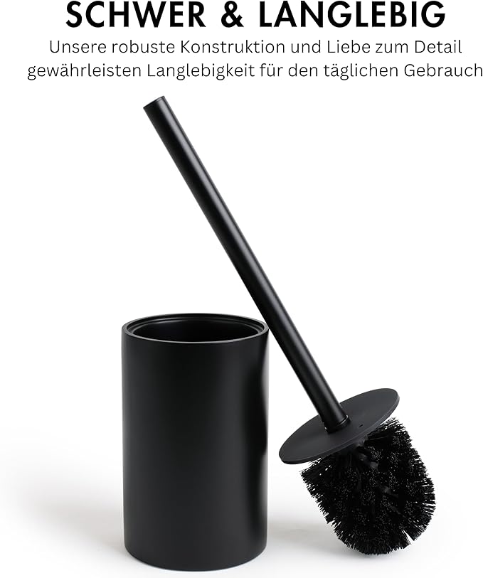 Matte Black Toilet Bowl Brush for Bathroom with Holder - Bathroom Cleaner Scrubber with Sleek Design Sturdy and Durable Bristles