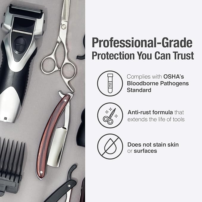 BARBICIDE Half Gallon Disinfectant Concentrate | EPA-Registered Hospital-Grade Germicide for Salons &amp Barbershops | Anti-Rust Solution for Shears Combs &amp Professional Tools | EPA-Registered