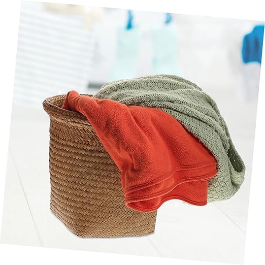 GLEAVI 1pc Straw Woven Wastebasket Seagrass Rubbish Container for and Rustproof Stylish Decorative Storage