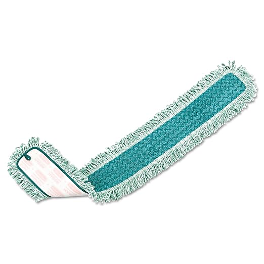Rubbermaid Commercial HYGEN RCP Q449 Dust Mop Heads with Fringe Microfiber 48 Green (Pack of 6)