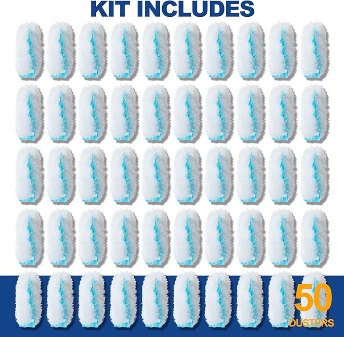 360 Duster Refills for Swiffer Refill Kit with 50 Dusters for Cleaning Home &amp Car Heavy Duty Multi Surface