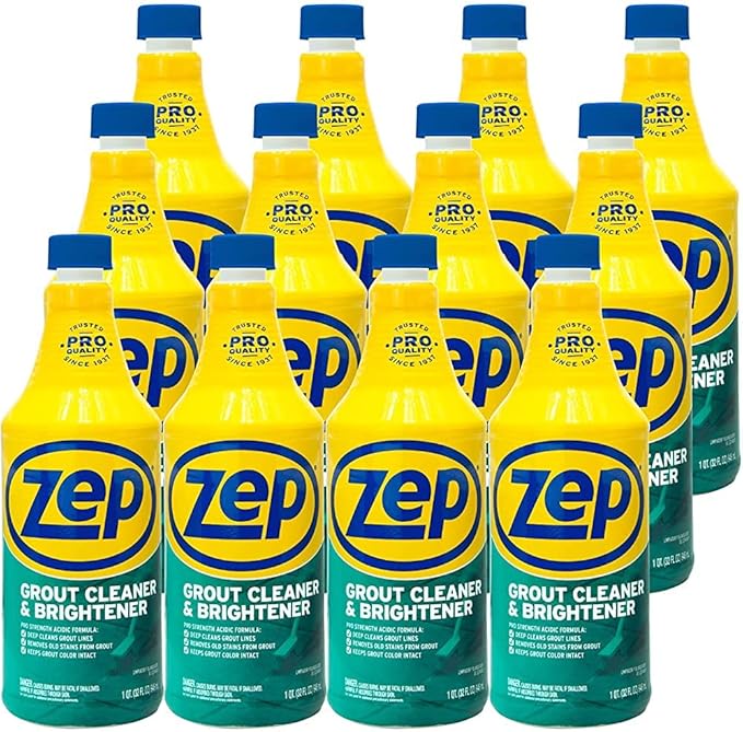 Zep Grout Cleaner and Brightener - 32 oz (Case of 12) ZU104632 - Make Grout Look New Again Just Like Magic