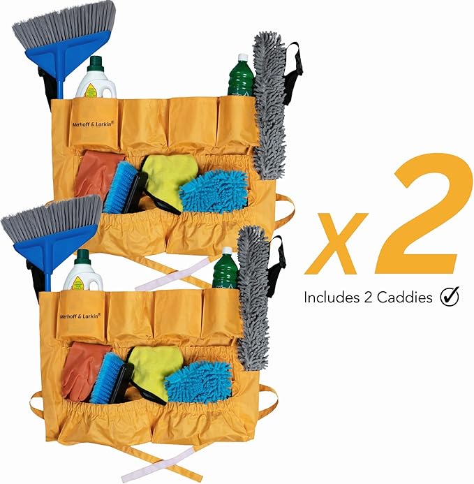 Trash Can Caddy Bag | Fits 32-55 Gallon Can | Brute &amp Uline Compatible | Heavy Duty Vinyl | Garbage Bin Apron | XL Commercial Size | Cleaning Caddy Organizer | Custodian &amp Janitorial Supplies