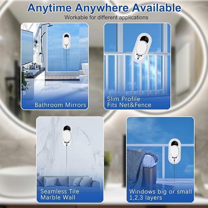 Window Cleaner Robot 5600Pa Strong Suction Window Automatic Cleaning Robot Smart Path Planning Powerful Dual Spinning Mop Remote Control Dual Safety Protection for Effortless Cleaning