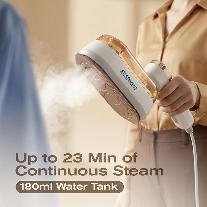Steamer for Clothes &amp Iron 2 in 1 Portable Clothes Steamer Handheld &amp Travel Steam Iron for Clothes 1200W 20s Fast Heat-Up Foldable Design 180ml Tank 23 Min Steam 120V Wrinkle Remover