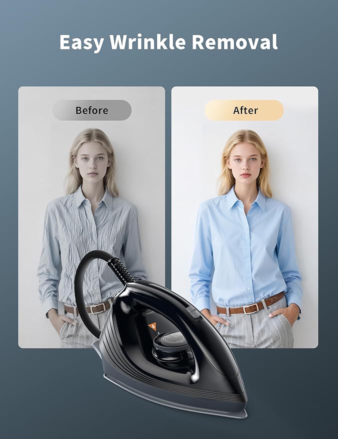 Sundu Pro Steam Station Iron for Clothes1600W Professional Steam Iron with 44 oz Tank 400 microsteam holes Built-In Pump Ceramic baseplateIron Lock For Easy Carry