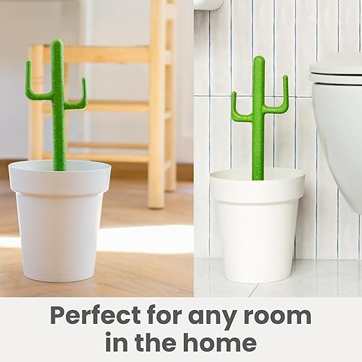 Vigar Cactus Bathroom 3 Liter Trash Bin with Lid Cactus-Shaped Handle and Removable Inner Bin Ideal Bathroom Trash Can and Kitchen Trash Can