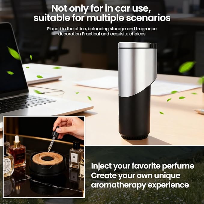 2 in 1 Car Air Freshener and Garbage Can Multifunctional Car Aroma Diffuser with Trash Bin Portable Car Odor Eliminator &amp Interior Organizer for Auto Truck SUV Vehicle(Black)