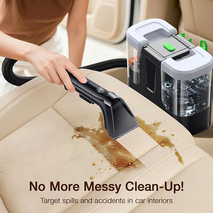 LABIGO Portable Carpet &amp Upholstery Cleaner 18Kpa Carpet Cleaner Machine for Deep Stain Removal Spot Cleaner for Pet Accidents Area Rugs Stairs Car Seats &amp Couches Includes Tools &amp S