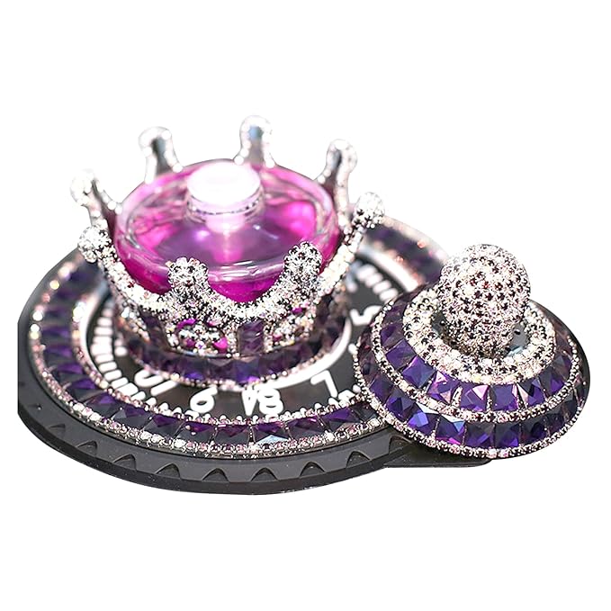Crown-Shaped Car Air Freshener Diamond Car Ornaments with Anti-slip Pad Interior Decoration for Home Office(Purple) Crown Air Freshener For