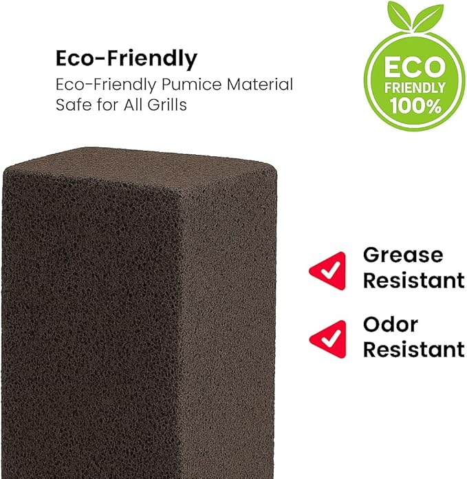 Commercial Grade Heavy Duty Grill Cleaning Brick Bulk 12 Pack. Pumice Stone Cleaner Tool Cleans and Sanitizes Restaurant Flat Top Grills or Griddles Effectively Without Harsh Chemicals or Abrasives