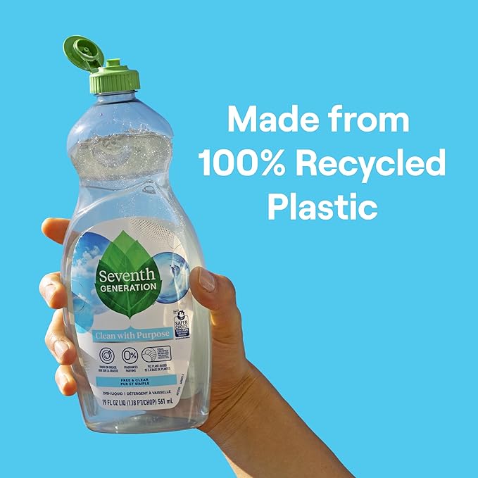 Seventh Generation Dish Liquid Soap Free &amp Clear liquid soap Pack of 6 Dishwashing Soap Dish Soap for sensitive skin 19 oz