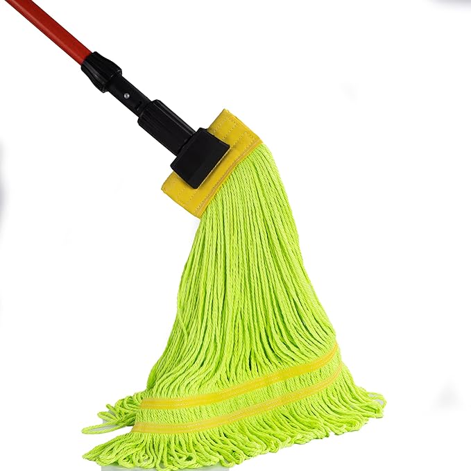 Matthew Cleaning Microfiber String Mop Heavy Duty Commercial Wet Mop Head ReplacementExcellent AbsorbencyPremium LaunderabilityReusable for HomeCommercial and Industrial Use(Green6Pack)