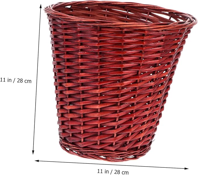 ABOOFAN Willow Rattan Trash Can Waste Basket for Home Small Light Rattan Woven Storage Tidy Organizer