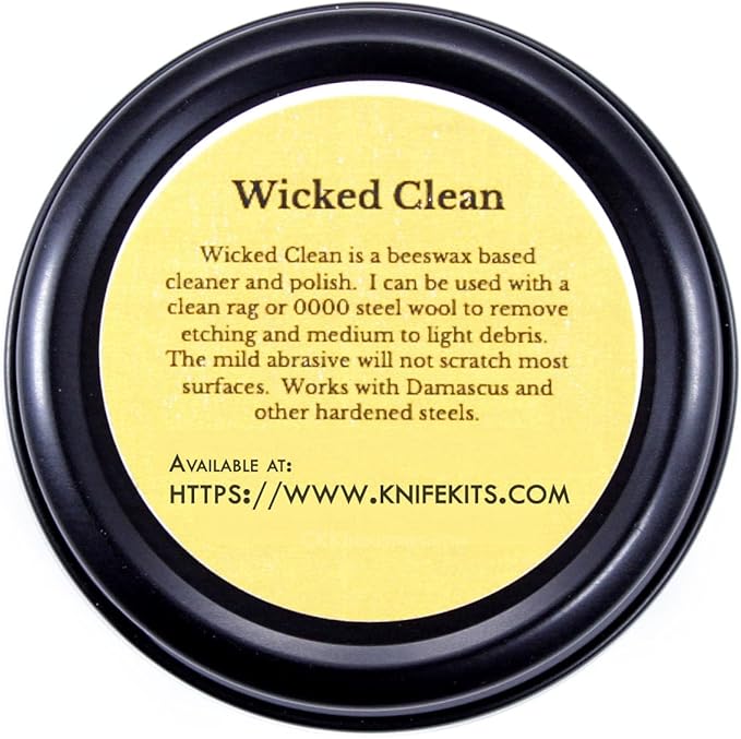 WICKED CLEAN - (2.0 oz.) - Cutting Edge Knife Cleaner - For Stainless Steel Carbon Steel and Damascus Steel - 100% Organic &amp Food Safe - (USA Made) – Cleans &amp Protects