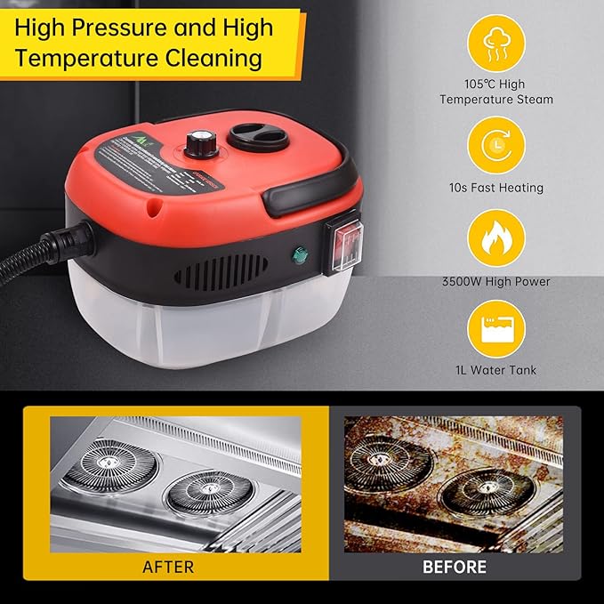 Multifunctional High Pressure Steam er Portable Handheld 2500W High Temperature Steam ing ioshine 6-gAdjustment for Kitchen Bathroom Floor