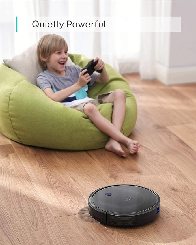 eufy Robot Vacuum 11S MAX Super Thin Powerful Suction Quiet Self-Charging Robotic Vacuum Cleaner Cleans Hard Floors to Medium-Pile Carpets Black