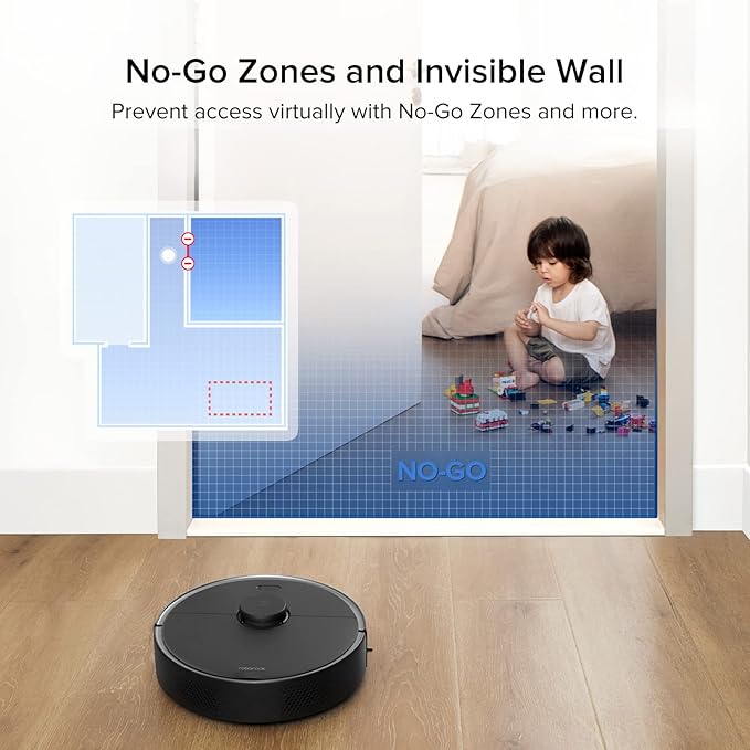 roborock S4 Max Robot Vacuum with Lidar Navigation 2000Pa Strong Suction Multi-Level Mapping No-go Zones Ideal for Carpets and Pets Robotic Vacuum