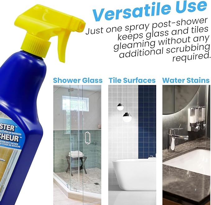Shower Cleaner Buster Spray - all Types of Surfaces Shower Glass Cleaner Stop Soap Scum &amp Water Stain (2 x 500 ML / 16.9 OZ)