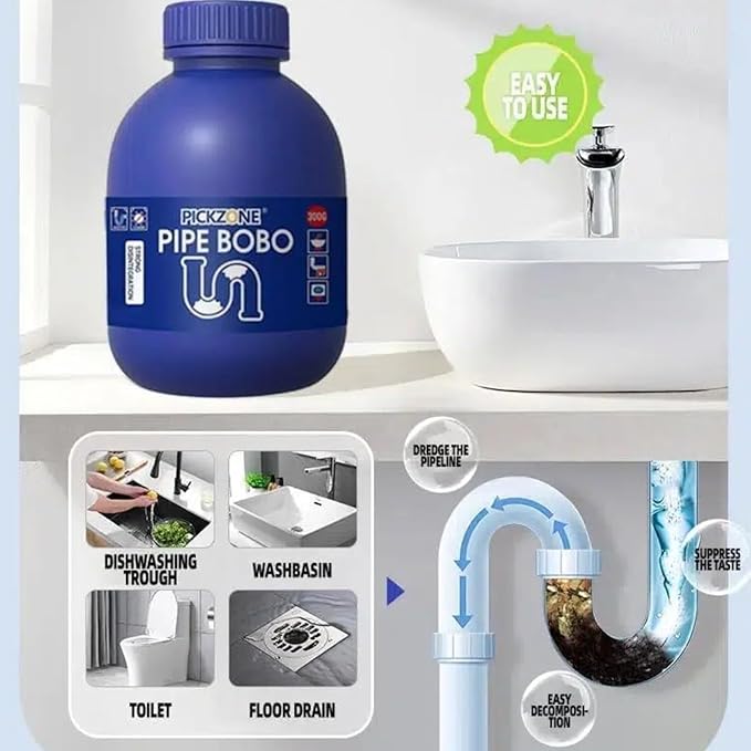 Pipe Bobo Drain Cleaner - Pipe Bobo Drain Cleaning Powerful Unclogging Clog Remover Shower Tub Compatible with All Pipe (4Pcs Fl Oz 53.6)