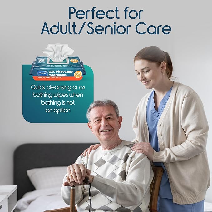 Inspire Adult Wet Wipes Wash Cloths for Incontinence &amp Cleansing for Elderly 8x13 (780 Count)