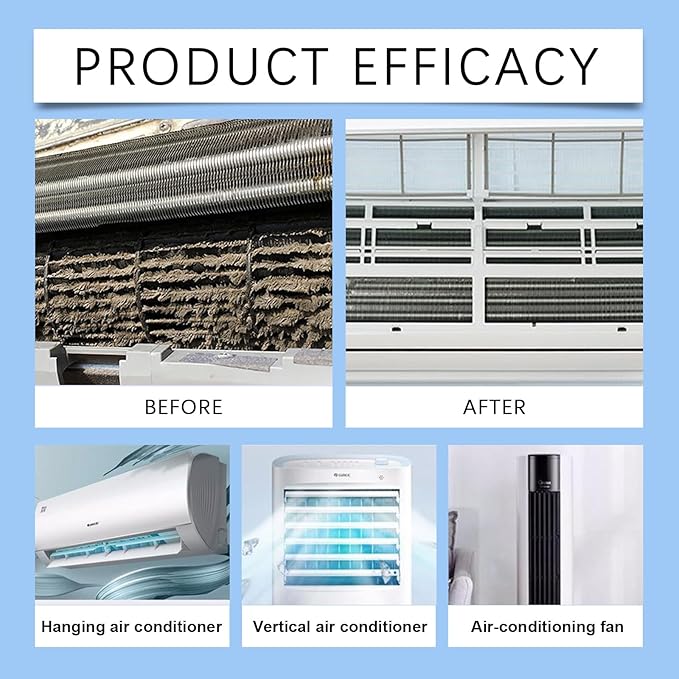 Air Conditioner Cleaner Delicate Foam Spray 120ml/4oz Professional AC Window Coil Cleaner for Hanging Vertical ACFans