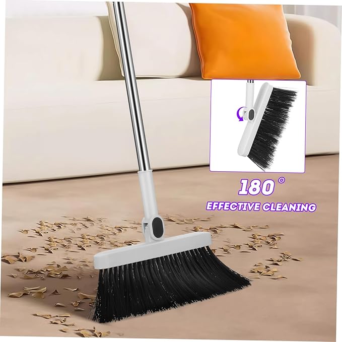 Household Hand Brooms Set Sweeper Broom Standing Dustpan Wide for Outdoor Sweep