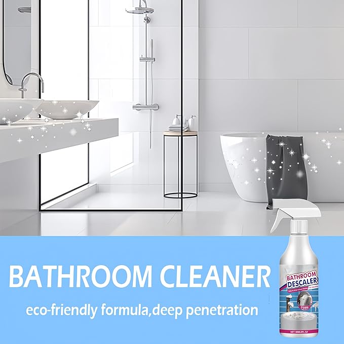 Bathroom Descaler Foam Cleaner New Stubborn Stains Cleaners Multipurpose Bathrooms Foam Cleaners 2.02 Oz All Purpose Rinse Cleaning Foams for BathtubGlassFaucetToilet (1 Pcs)