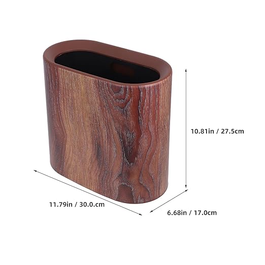 Narrow Marble Pattern Trash Bin Wastebasket for Home Kitchen Bathroom Bedroom Office Space-Saving Household Rubbish Can