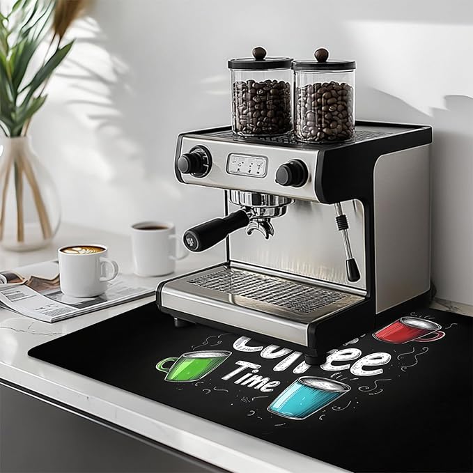 Dish Drying Mat Large Coffee Mat Absorbent Drying Mat for Kitchen Counter Coffee Bar Accessories 32x 17 (3 32Lx17W)