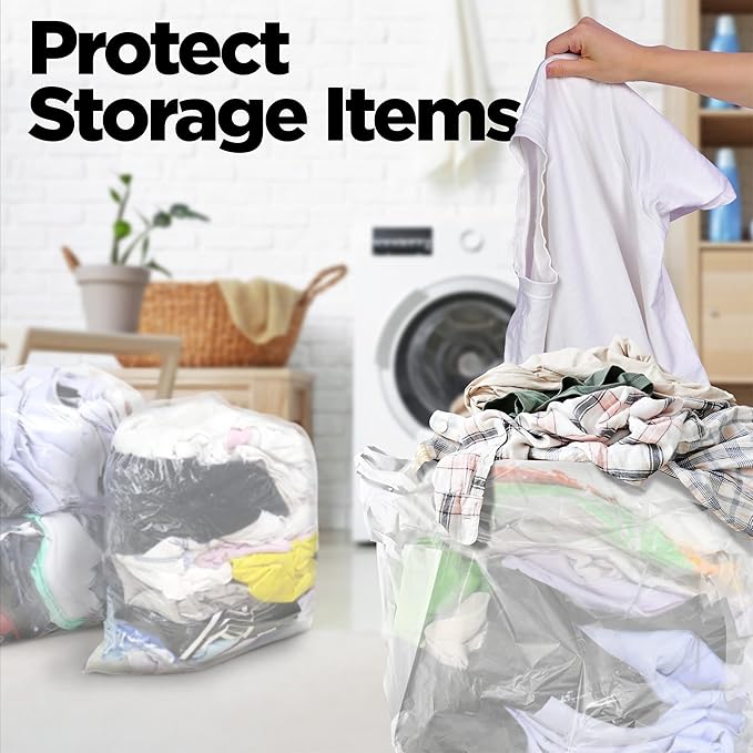 ToughBag 55 Gallon Clear Trash Bags (150 COUNT) – Large Clear Trash Bags 55-60 Gallon Heavy Duty Can Liners - Made in USA