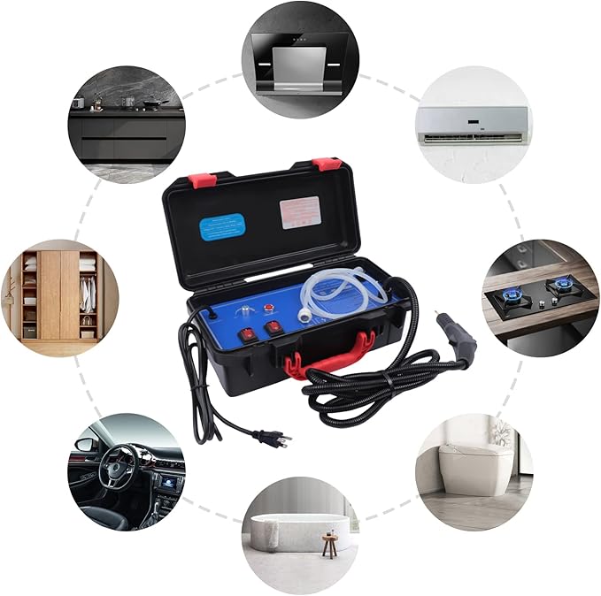 3-In-1 Function Steam Cleaner 1700W 110V Portable Smart High Pressure Steam Cleaner with Indicator Two Switch Multipurpose Power Steamer Handheld Cleaner Steamer for Bed Floor Car Kitchen