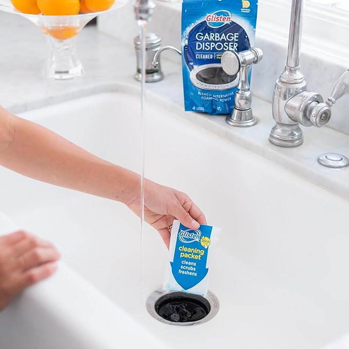 Glisten DP20B Disposer Care Foaming Garbage Disposer Cleaner-Twenty Pack (20 Uses)-Powerful Disposal Cleanser for Complete Cleaning of Entire Disposer-Lemon Scented 24.5 oz