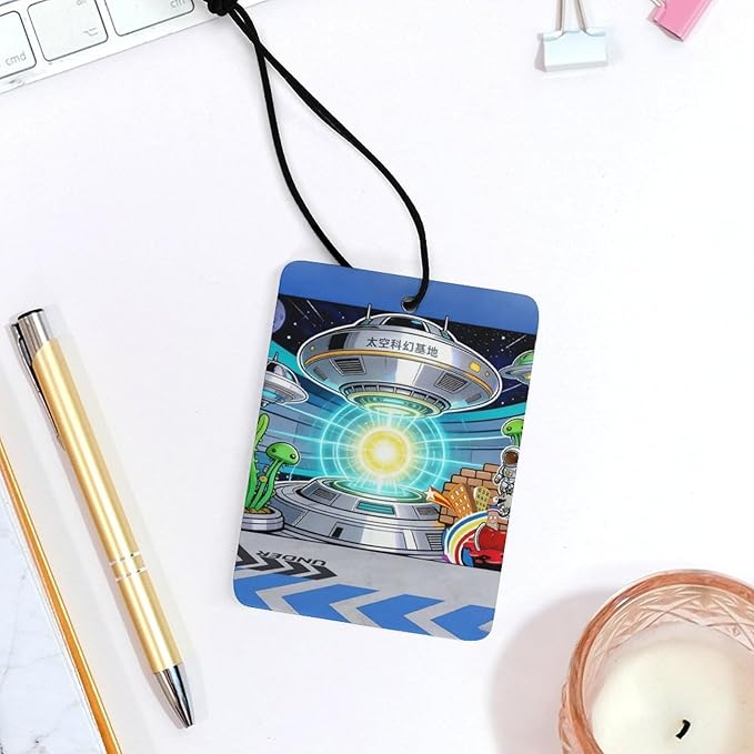 5PCS Car Air Freshener Hanging Personalized Double Sided UFO Base Car Fresheners Long Lasting New Cars Scents Cute Automotive Freshies for Closets Drawers (tea)