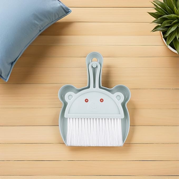 FRCOLOR Mini Broom and Dustpan Set 6pcs Small Hand Broom and Dustpan Combo for Desktop Cleaning Portable Table Cleaner Kit for Pet Waste and Household Use