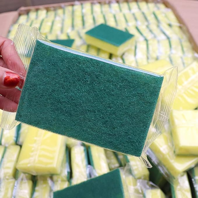 Sponge Individually WrappedKitchen Dishwashing Sponge Scouring Pad Dishcloth Suitable for Travel Apartments Set of 24 PCS