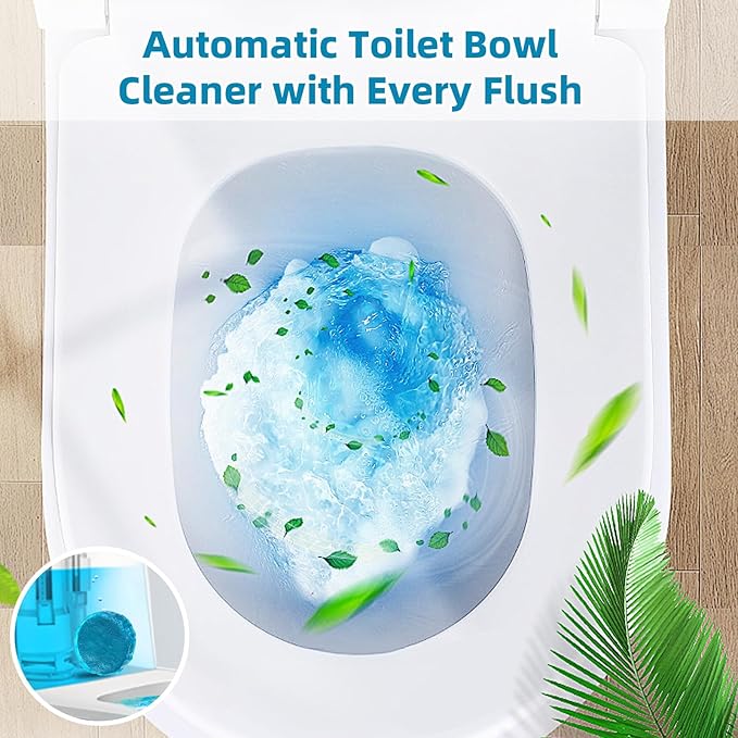 G · PEH Automatic Toilet Bowl Cleaners Tablets 108 Pack Long Lasting Toilet Cleaner Tablets Blue Toilet Tank Cleaner Tablets for Deodorizing &amp Descaling for Bathroom