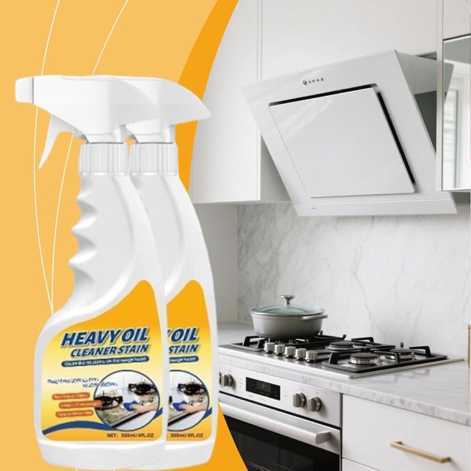 Heavy Oil Stain Cleaner KitchenHeavy Duty Kitchen Degreaser Spray Heavy Oil Cleaner Stain Oven Stove Range Hood Sink (3PC)