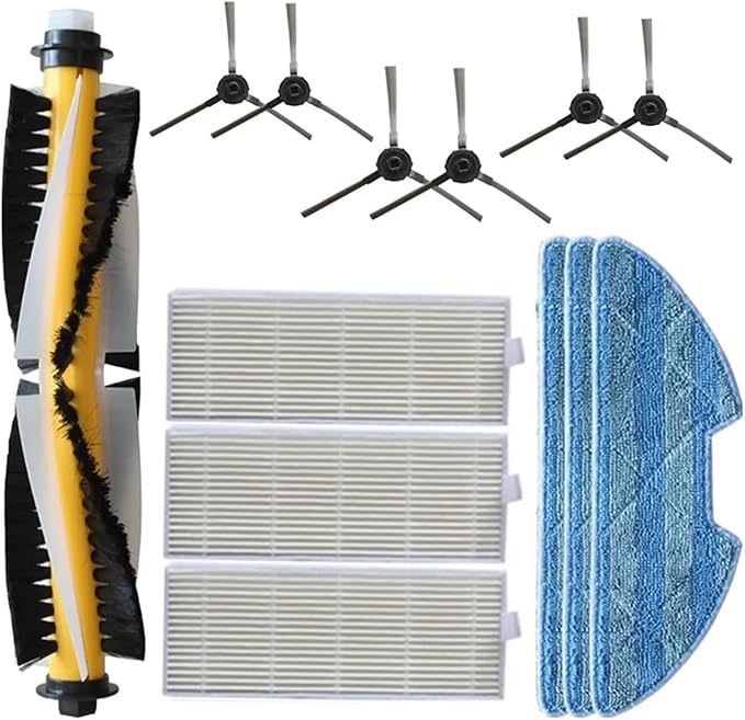 MIUYTRN Vacuum Main Roller Side Brush Mop Cloth Robot Vacuum Cleaner Parts Replacement cuicui(Light Grey)