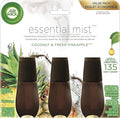 Air Wick Essential Mist Refill 3 ct Coconut and Pineapple Essential Oils Diffuser Air Freshener