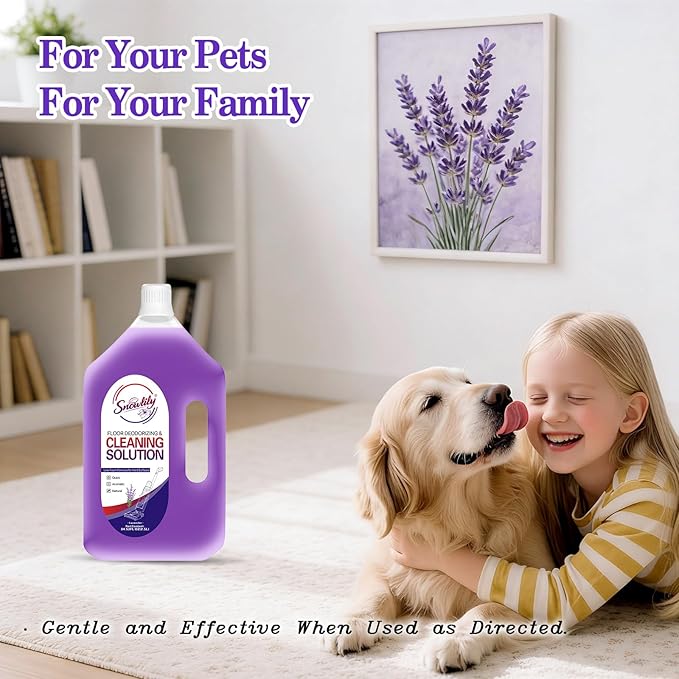 84.53 FL OZ/ 2.5 L Lavender Scent Floor Cleaning Solution Compatible with TinecoNo Residue &amp Long-lasting Fragrance Floor Cleaner Refill for All Robot Vacuums &amp Cordless Floor Washers/Mop Va