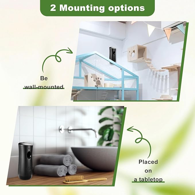 12 Pack Automatic Air Freshener Spray DispenserWall Mounted or Free Standing Auto Freshener Dispenser Aerosol Sprayer for Hotel Office Living Room Bathroom Commercial PlaceBlack